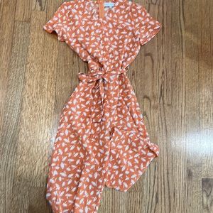 Girls Ivy City orange floral romper